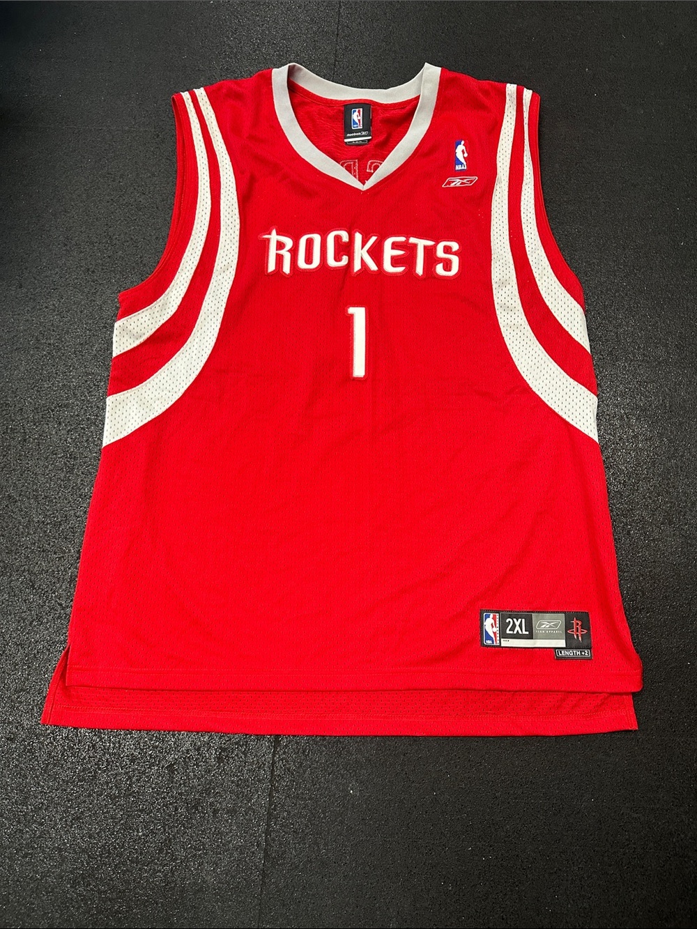 NBA Reebok Rockets “ McGRADY “  #1 Red and White Basketball Jersey